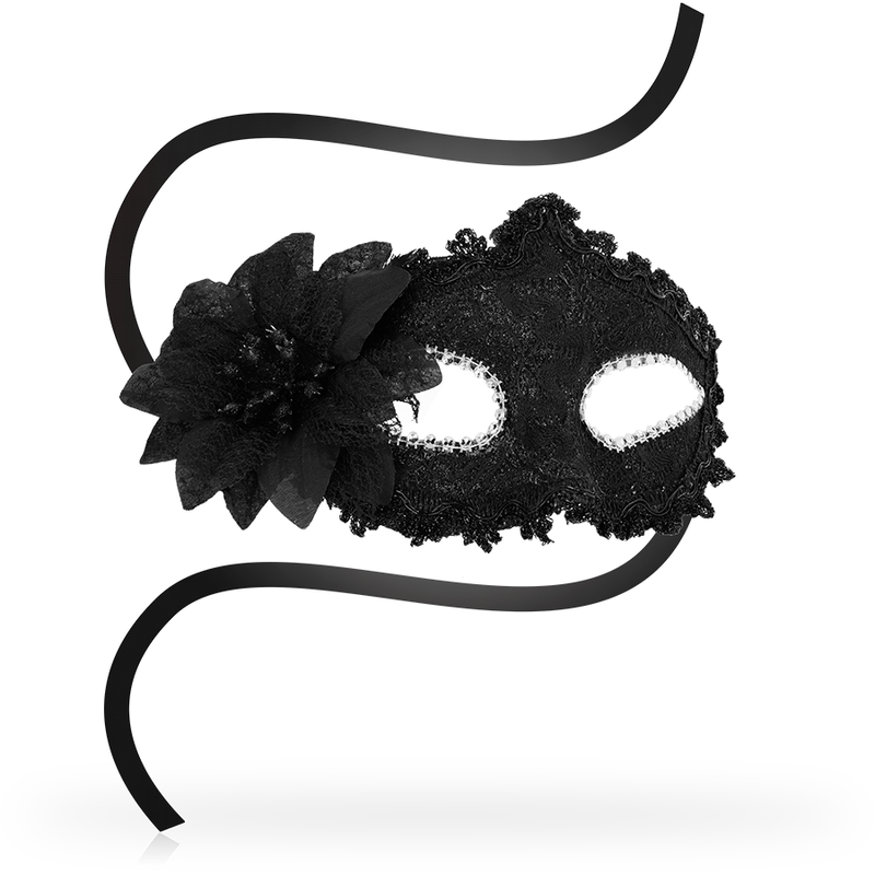 Masks Antizaz Estilo Veneciano Flor Lateral - Negra