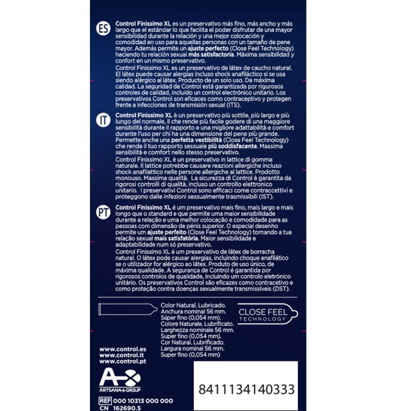 Preservativos Control Finissimo Xl 12 Uds
