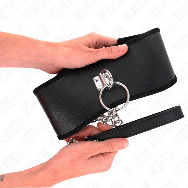 Collar Con Correa 65 Cm Ancho Negro Ajustable 40-55 Cm X 10 Cm