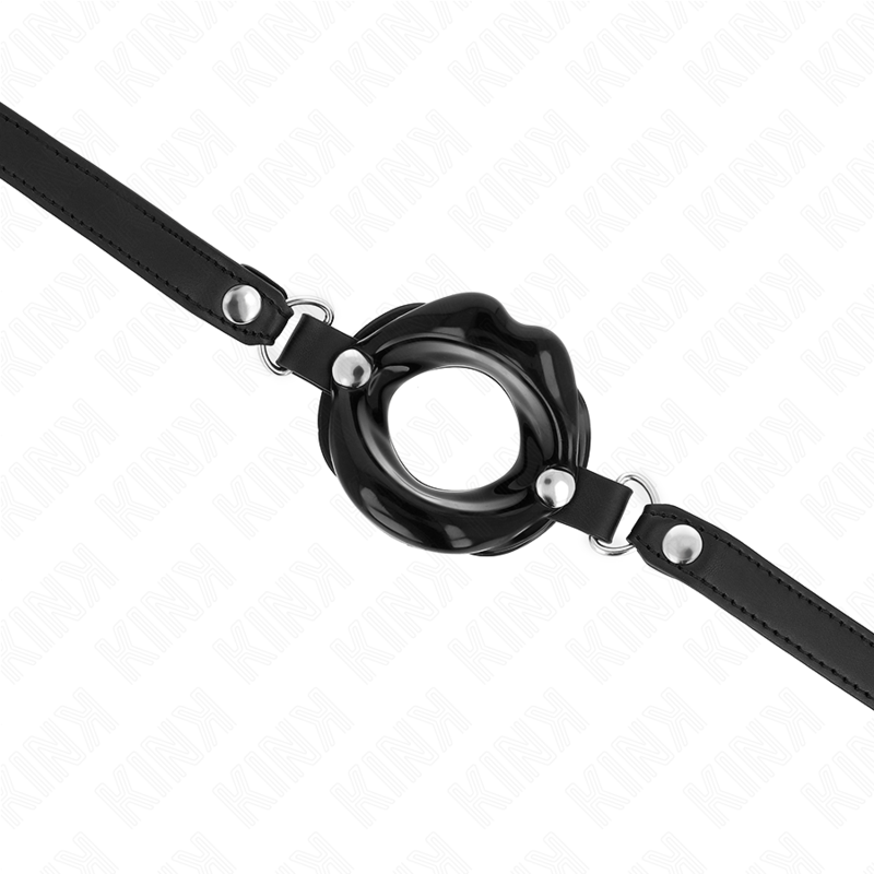 Mordaza Labial 8 Cm Con Correa De Polipiel Negro 63 X 2 Cm Ajustable 39-58 Cm