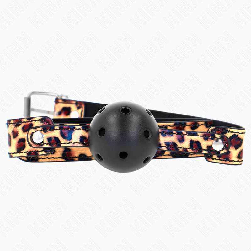 Mordaza De Bola 4.5 Cm Transpirable Leopardo 65 X 2.5 Cm