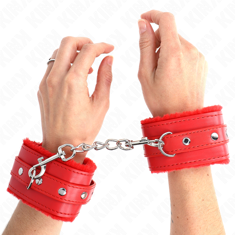 Muñequeras Forradas Premium Rojo Con Correa Rojo Ajustable 17-29 Cm X 6 Cm