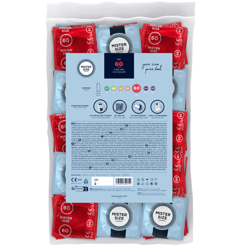 Preservativos Mister Size XL 60 MM 100 Uds