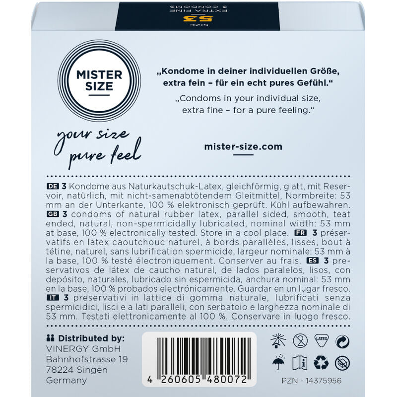 Preservativos Mister Size M 53 MM 3 Uds