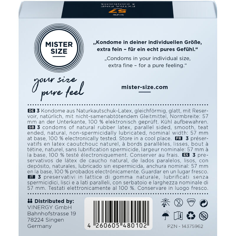 Preservativos Mister Size L 57 MM 3 Uds