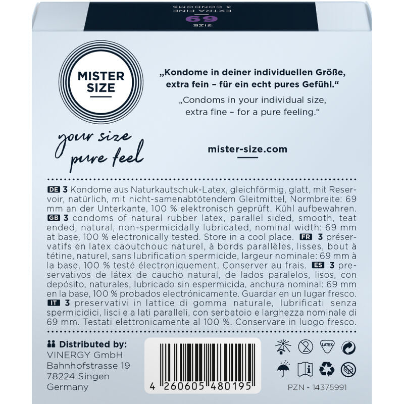Preservativos Mister Size XXXL 69 MM 3 Uds