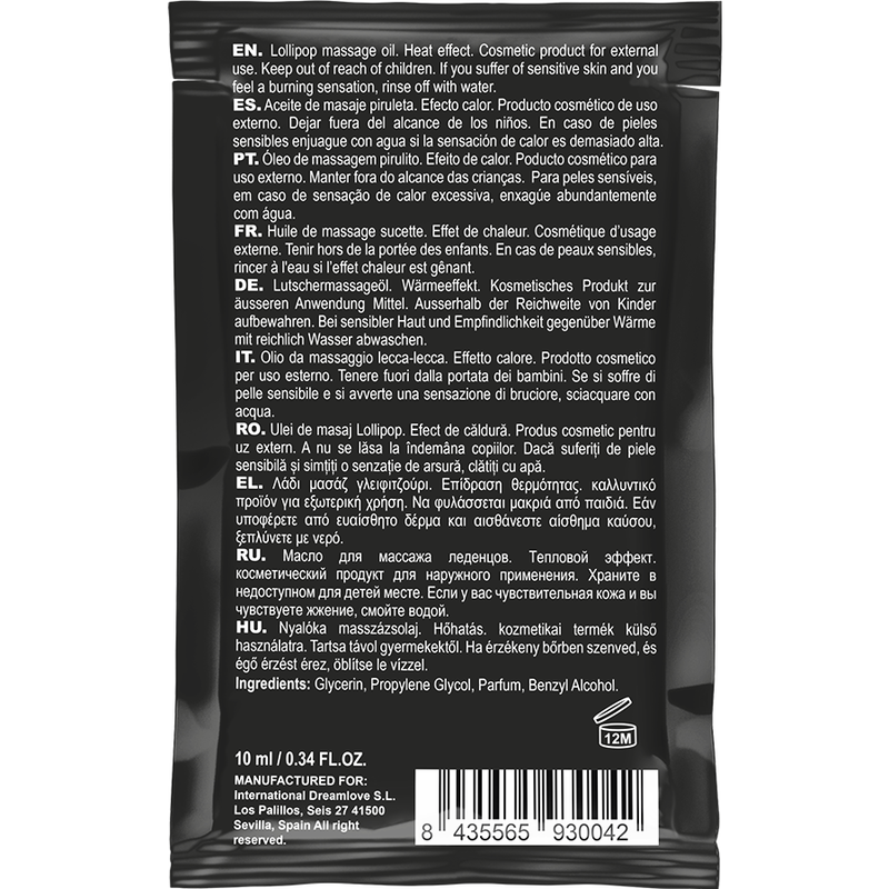 Aceite Masaje Lolipop 10 ML