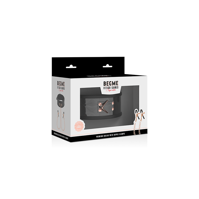 Black Edition Collar Con Cadenas Y Pinzas Pezones Con Forro De Neopreno