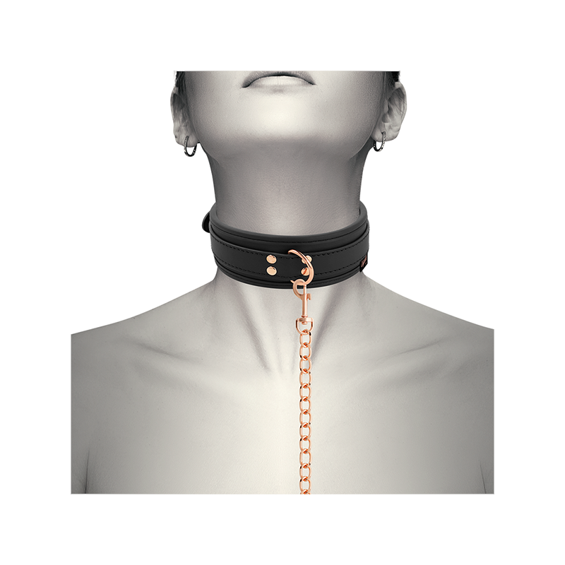 Fantasy Collar Cuero Vegano Con Correa Y Forro De Neopreno