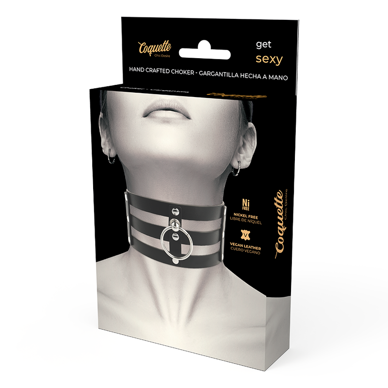 Choker Cuero Vegano Estilo Fetish