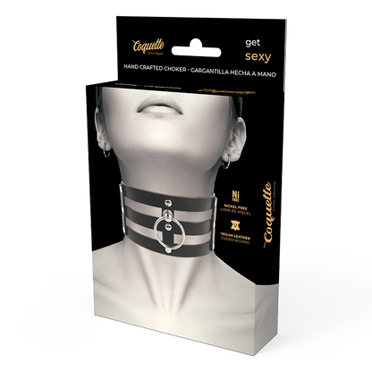 Choker Cuero Vegano Estilo Fetish