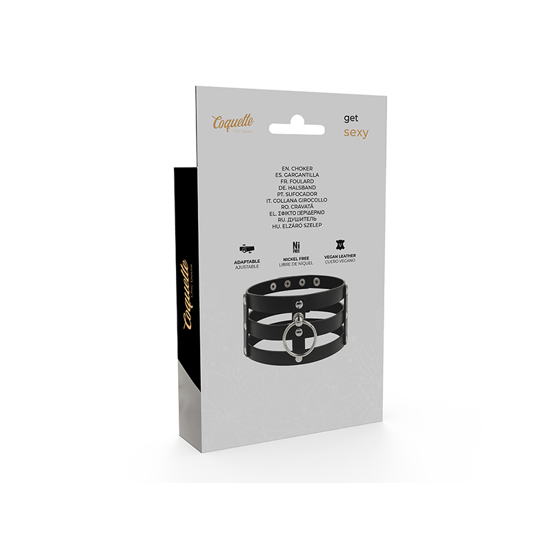 Choker Cuero Vegano Estilo Fetish