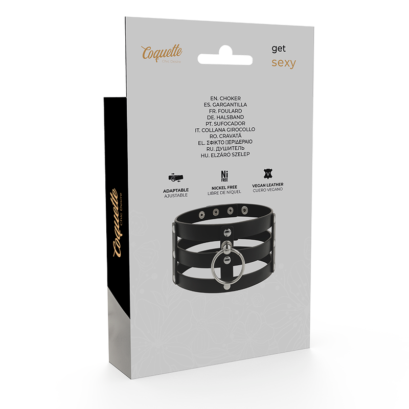 Choker Cuero Vegano Estilo Fetish