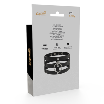 Choker Cuero Vegano Estilo Fetish