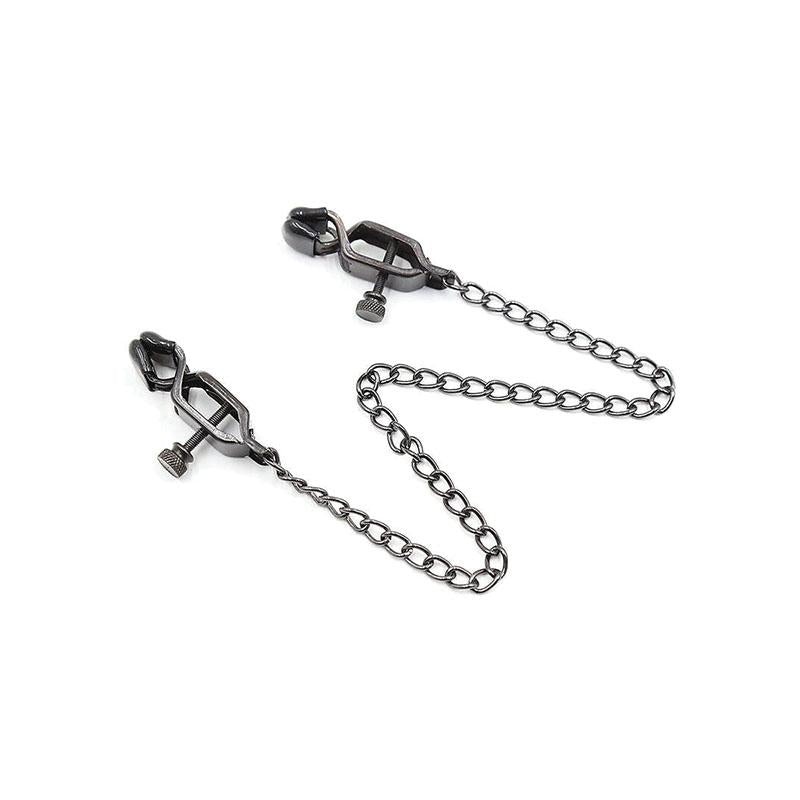 Pinzas Metal Con Cadena Negro