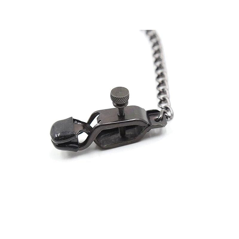 Pinzas Metal Con Cadena Negro