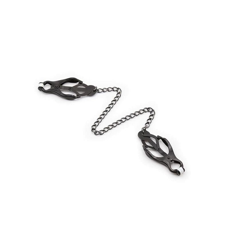 Pinzas Pezones Japoneas Con Cadena Negra