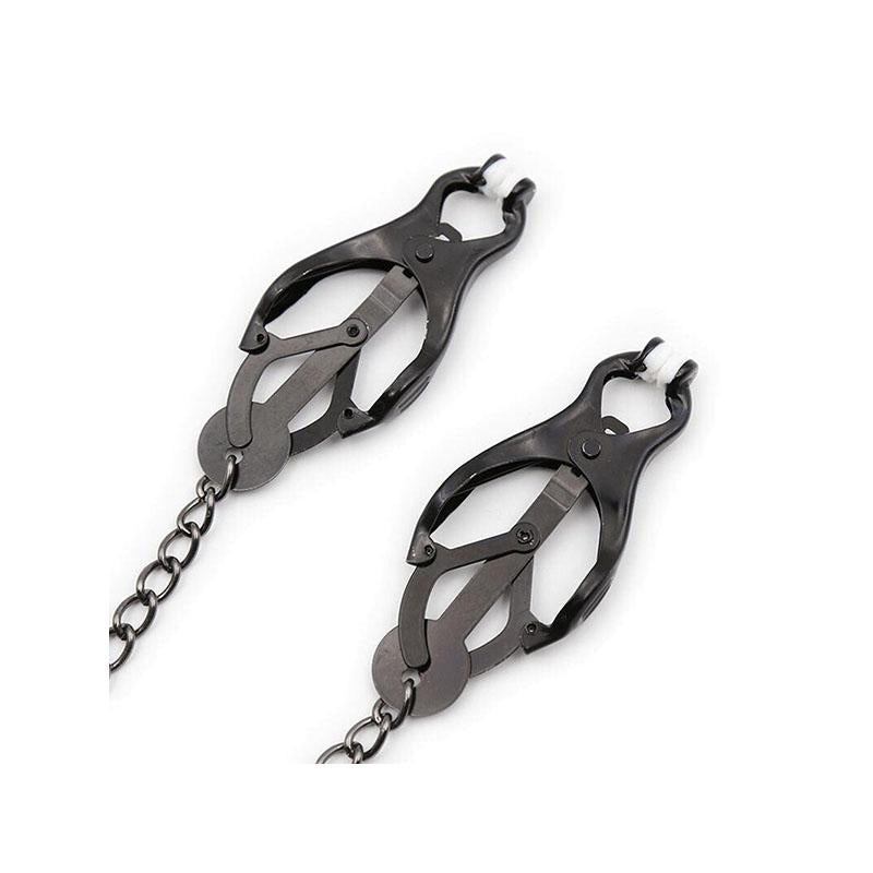 Pinzas Pezones Japoneas Con Cadena Negra