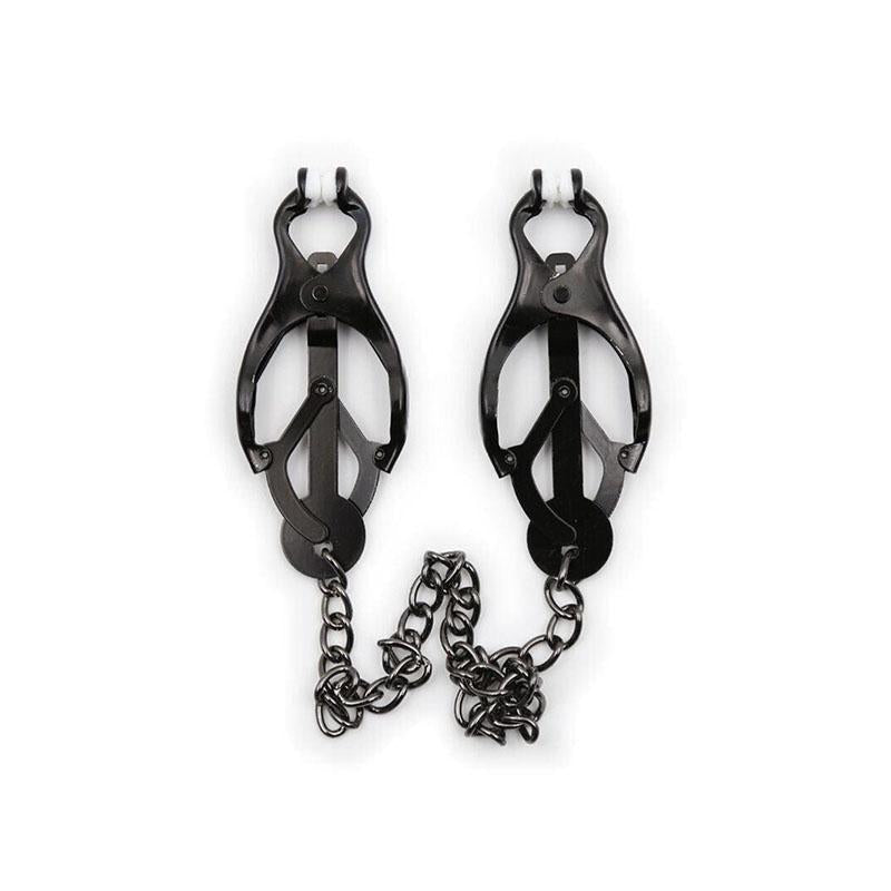 Pinzas Pezones Japoneas Con Cadena Negra