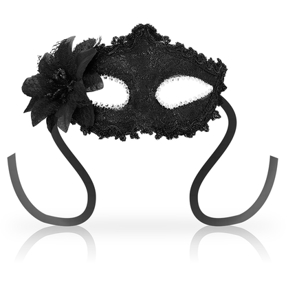 Masks Antizaz Estilo Veneciano Flor Lateral -  Negra
