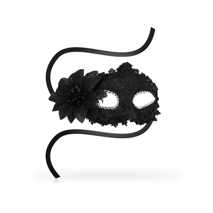 Masks Antizaz Estilo Veneciano Flor Lateral -  Negra