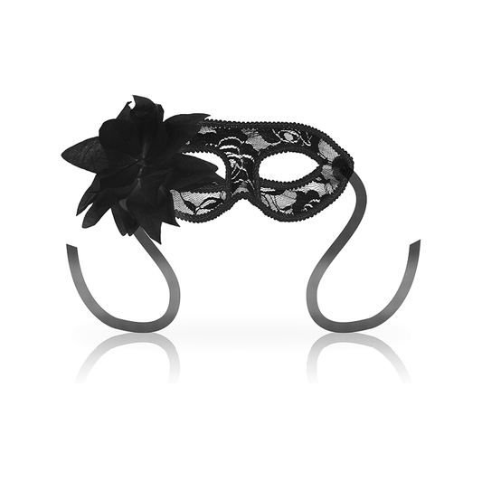Masks Antifaz Con Encajes Y Flor Negro