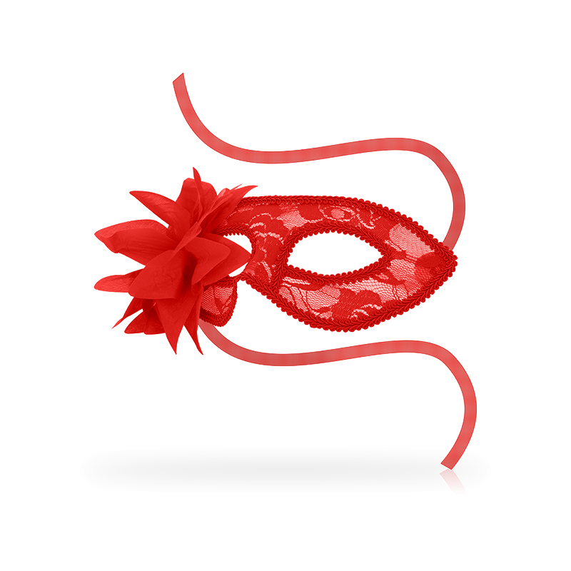 Masks Antifaz Con Encajes Y Flor Rojo