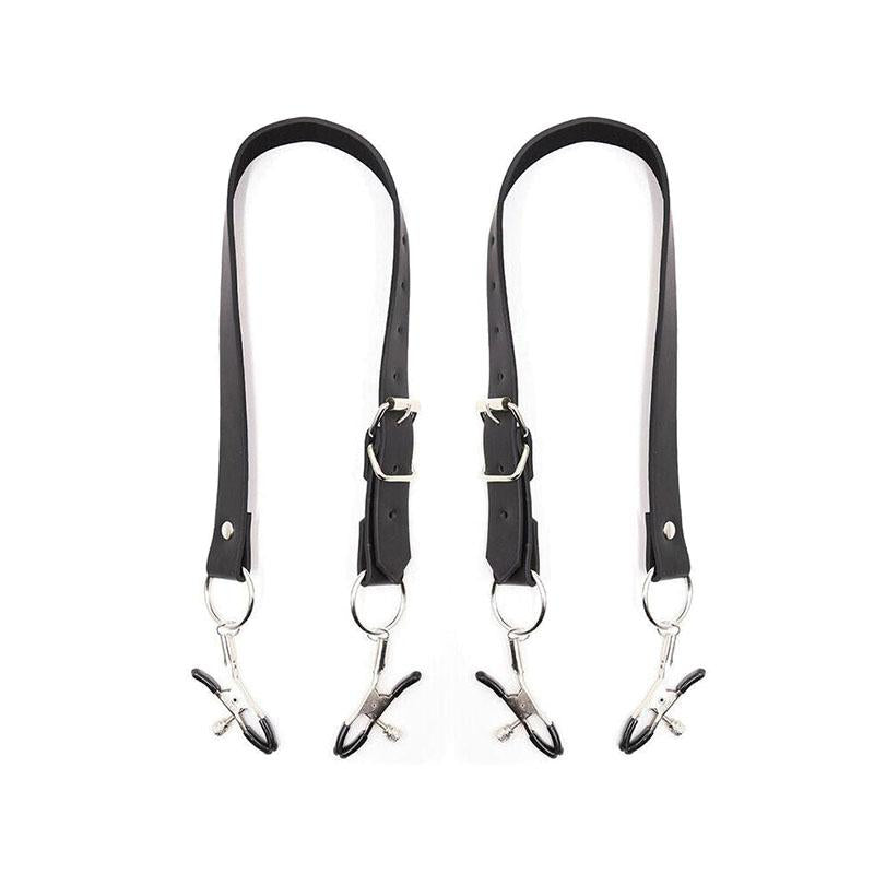 Pinzas Clitoris Con Correas Piernas