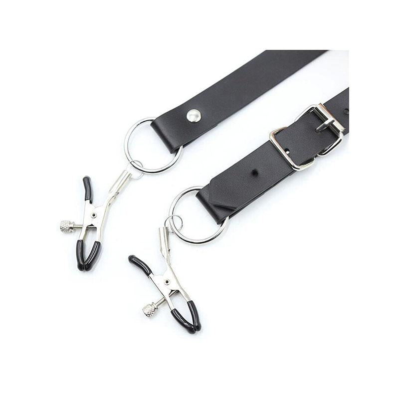 Pinzas Clitoris Con Correas Piernas