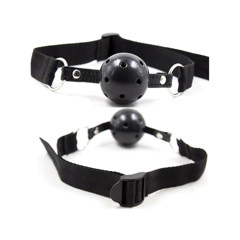 Mordaza Bola Transpirable Tela Negra