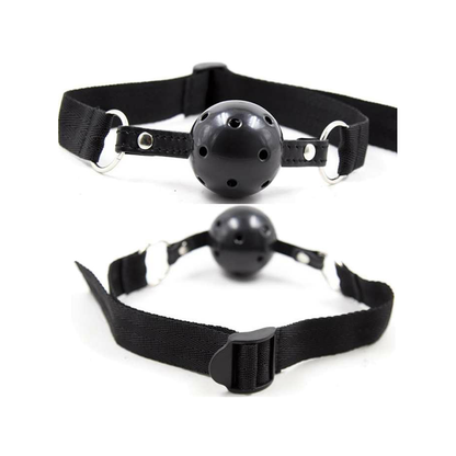 Mordaza Bola Transpirable Tela Negra