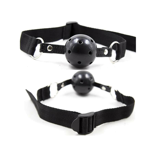 Mordaza Bola Transpirable Tela Negra