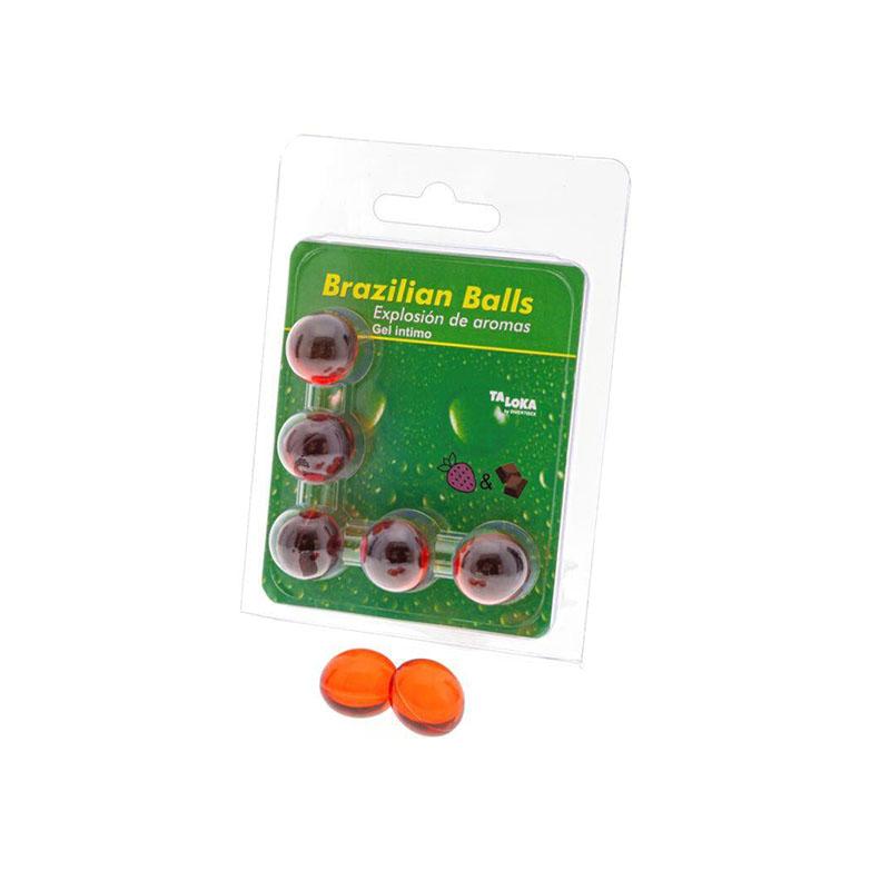 Lubricante Brazilian Balls Fresa & Chocolate 5 Uds