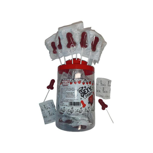 Bote 50 Piruletas Pito Caramelo Fresa Y Cereza (50 Unidades)