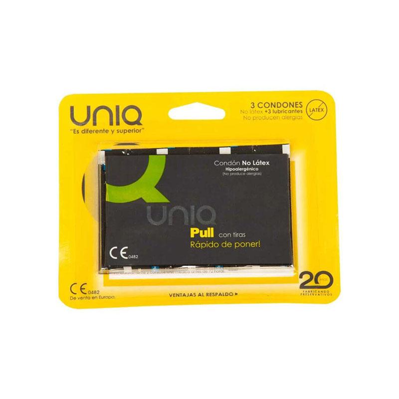 Preservativos Uniq Pull Con Tiras Sin Latex 3 Uds