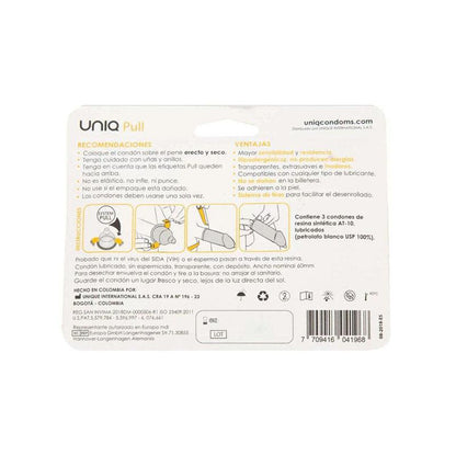 Preservativos Uniq Pull Con Tiras Sin Latex 3 Uds