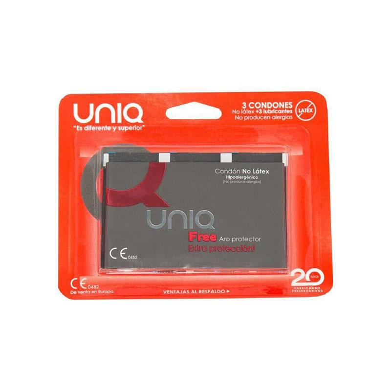 Preservativos Uniq Free Con Aro Protector Sin Latex 3 Uds