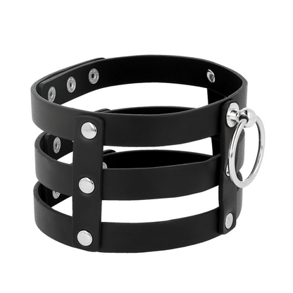 Choker Cuero Vegano Estilo Fetish