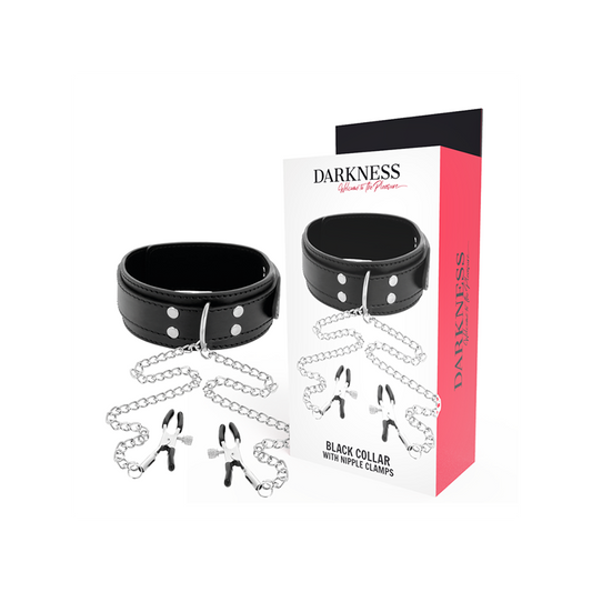 Collar Con Pinzas Para Pezones Negro