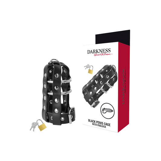 Jaula Castidad Cuero Con Candado