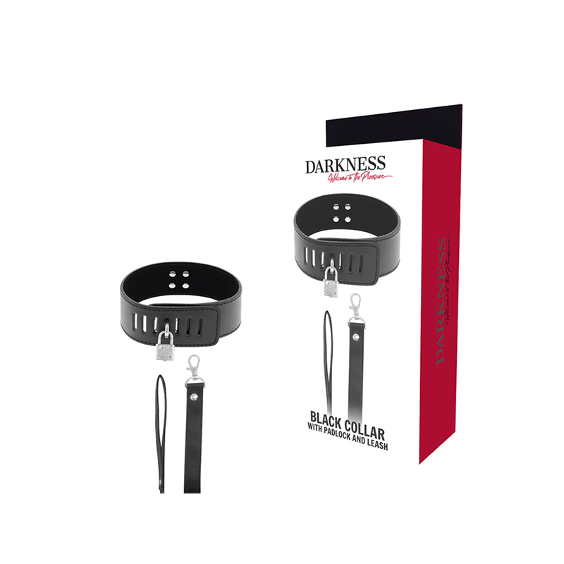 Collar Bdsm Con Candado Negro