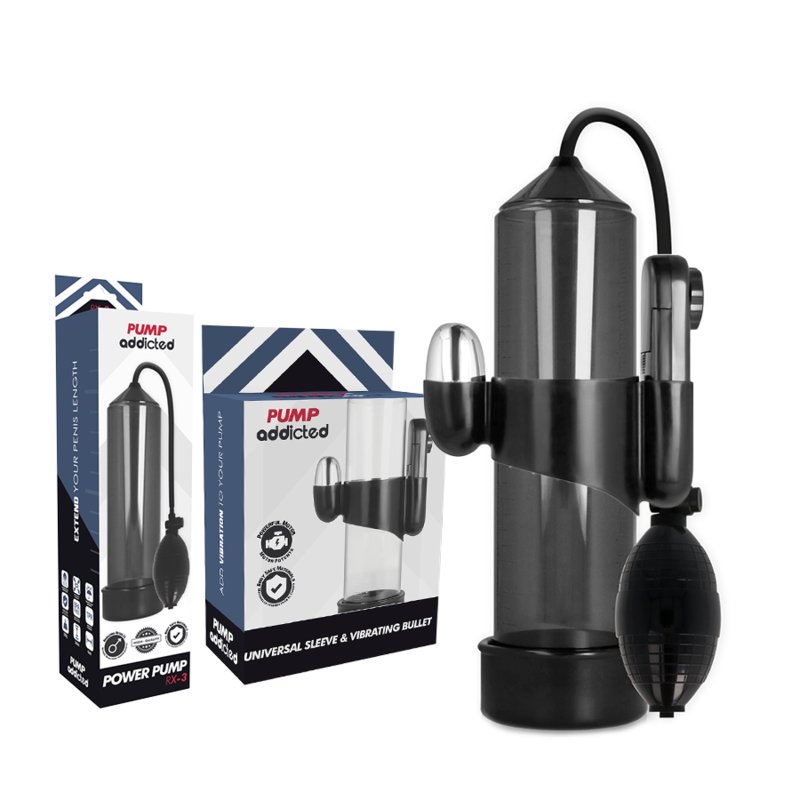 Bomba Erección Rx3 Negro Con Vibrador