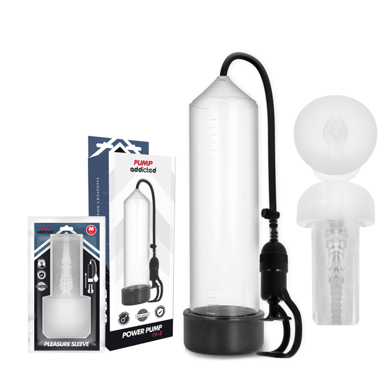 Bomba Erección Rx5 Transparente Con Masturbador