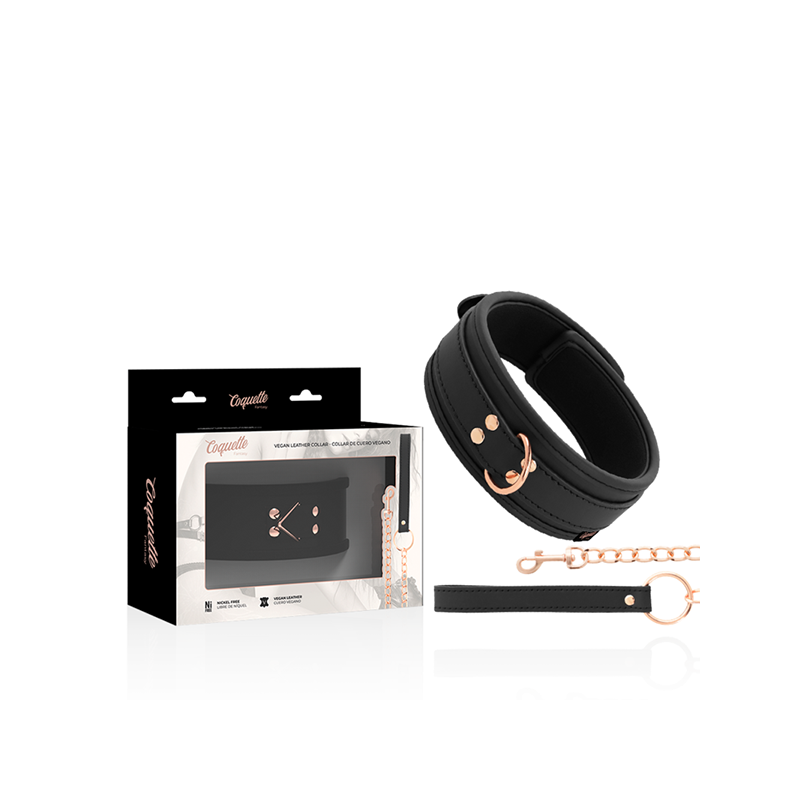 Fantasy Collar Cuero Vegano Con Correa Y Forro De Neopreno