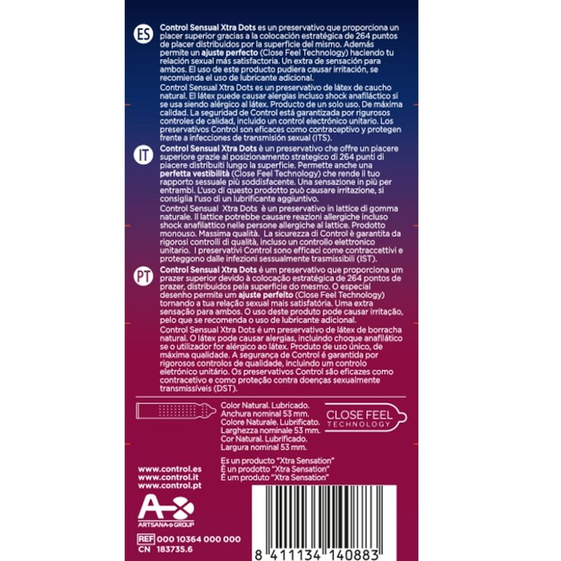 Preservativos Control Xtra Dots 12 Uds