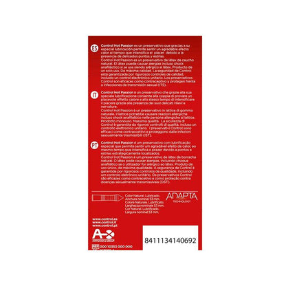 Preservativos Control Hot Passion Efecto Calor 10 Uds