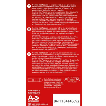 Preservativos Control Hot Passion Efecto Calor 10 Uds