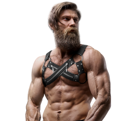 Arnés Bulldog Pecho Cruzado Con Cremalleras