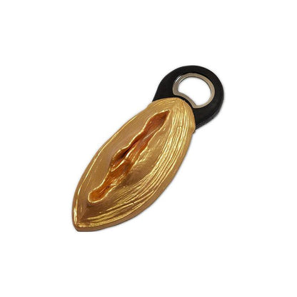 Abridor Negro Con Forma Vagina Dorado