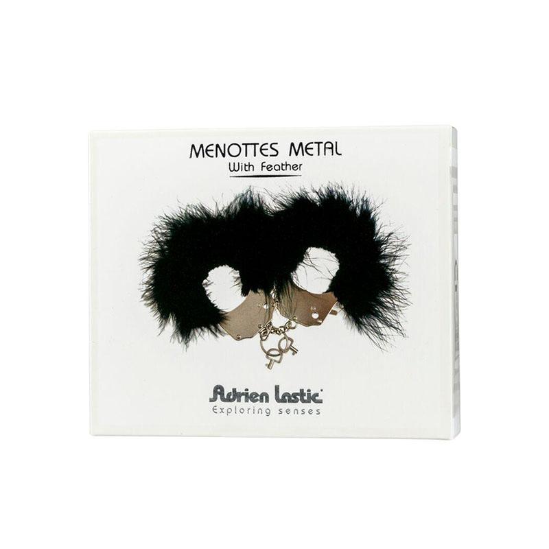 Esposas Metal Con Plumas Negro